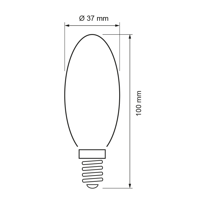 Bec LED tip con, 5W, E14, lumină caldă (**Cantitate minimă comandă: 10 buc**) - imagine 2