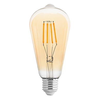Bec LED glob cu filament dimabil, 4W, E27, 2500K, 220-240V AC, amber, ST64
