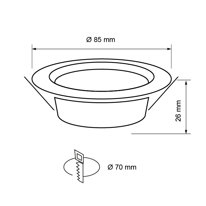 CORP DE ILUMINAT LED, IP44, 6.5W, 4200K, NICHEL SATINAT, IP44 - imagine 2