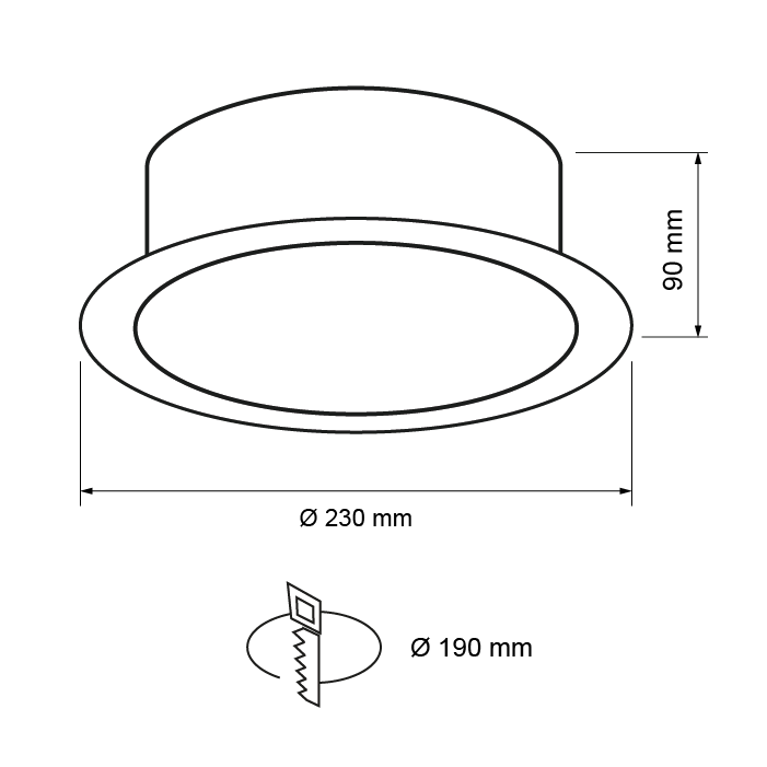 Corp de iluminat incastrabil, fix, corp nichel satinat, E27 - imagine 2