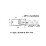 Corp de Iluminat LED - baghetă luminoasa pentru rafturi de sticla, 4.5W, 4000K, 12V DC, lumină neutră - imagine 2