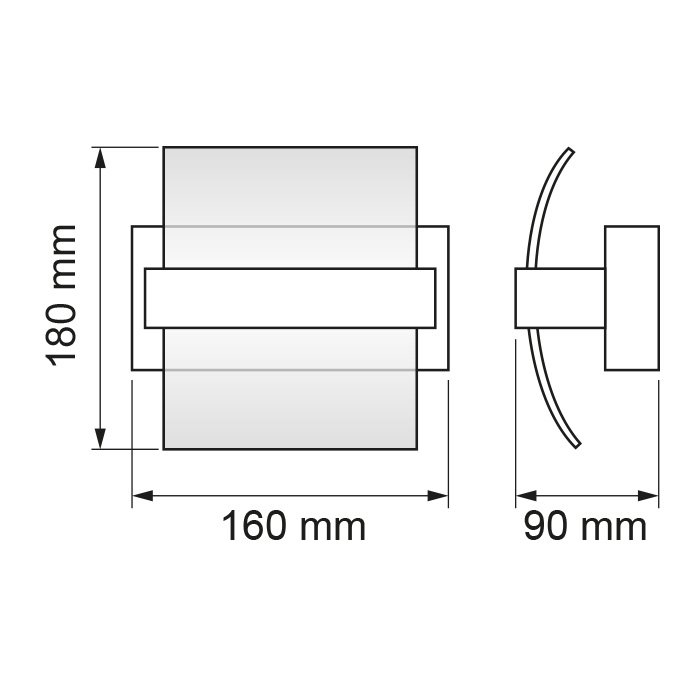 Corp de iluminat LED DE PERETE, 5W, corp cromat, lumină neutră - imagine 2