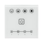 DIMMER TACTIL SMART PERETE, 2.4G RF, ILUMINAT LED, GAMĂ RF 2.4g (ssd), 4 ZONE