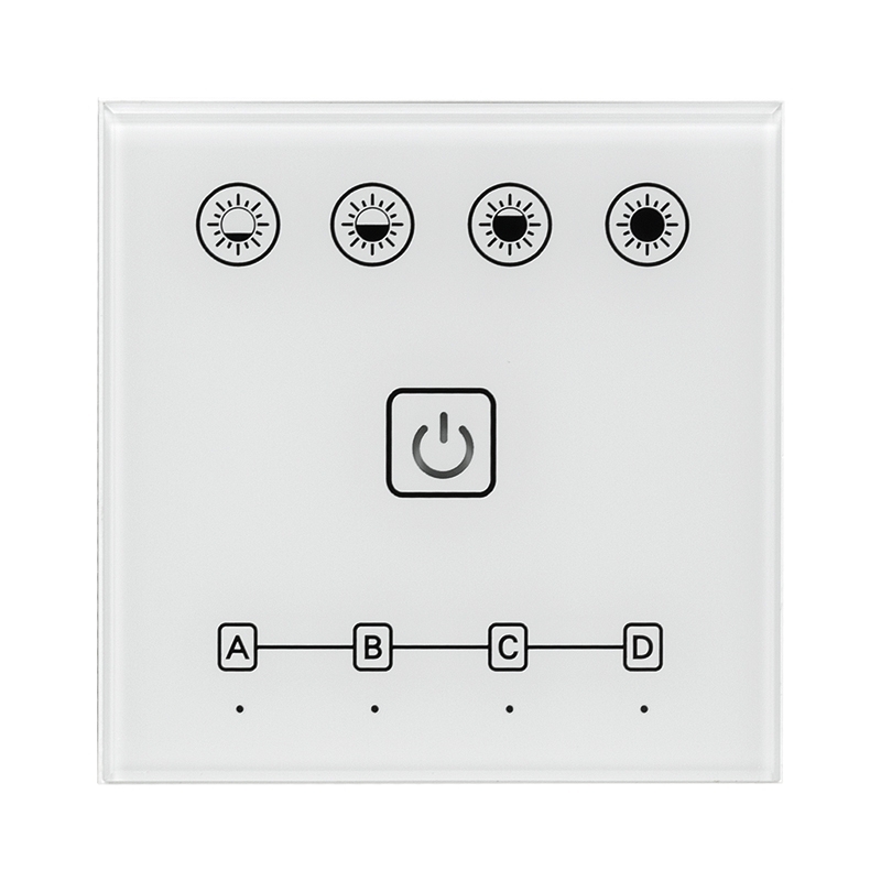 DIMMER TACTIL SMART PERETE, 2.4G RF, ILUMINAT LED, GAMĂ RF 2.4g (ssd), 4 ZONE - imagine 1