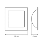 Lampă LED cu lumină indirectă, încastrabilă, 12W, patrata, 4200K - imagine 3