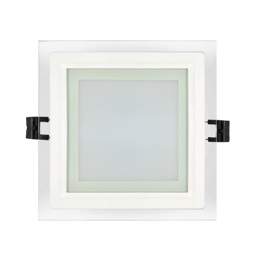 Panou LED cu sticla, incastrabil, pătrat, 12W, SMD2835, lumină neutră, IP44 - imagine 1