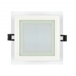 Panou LED cu sticla, incastrabil, pătrat, 18W, SMD2835, lumină neutră, IP44
