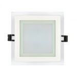 Panou LED cu sticla, incastrabil, pătrat, 6W, SMD2835, lumină caldă, IP44