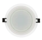 Panou LED cu sticla, incastrabil, rotund, 12W, SMD2835, lumină neutră, IP44