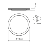 PANOU LED INCASTRABIL ROTUND 6W RAMĂ PORTOCALIE LUMINĂ NEUTRĂ - imagine 2