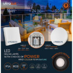 Plafonieră 18W/24W/30W, CCT 3000K/4000K/5000K, 220V-240V AC, IK08, alba, patrata, IP54, IK08 - imagine 6