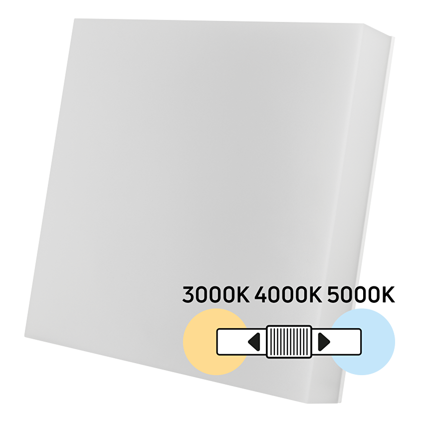 Plafonieră 18W/24W/30W, CCT 3000K/4000K/5000K, 220V-240V AC, IK08, alba, patrata, IP54, IK08 - imagine 1