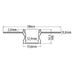Profil aluminiu bandă LED pentru rigips, 13mm, 3m – Comenzi sub 25 buc/bax: ridicare din depozit - imagine 2