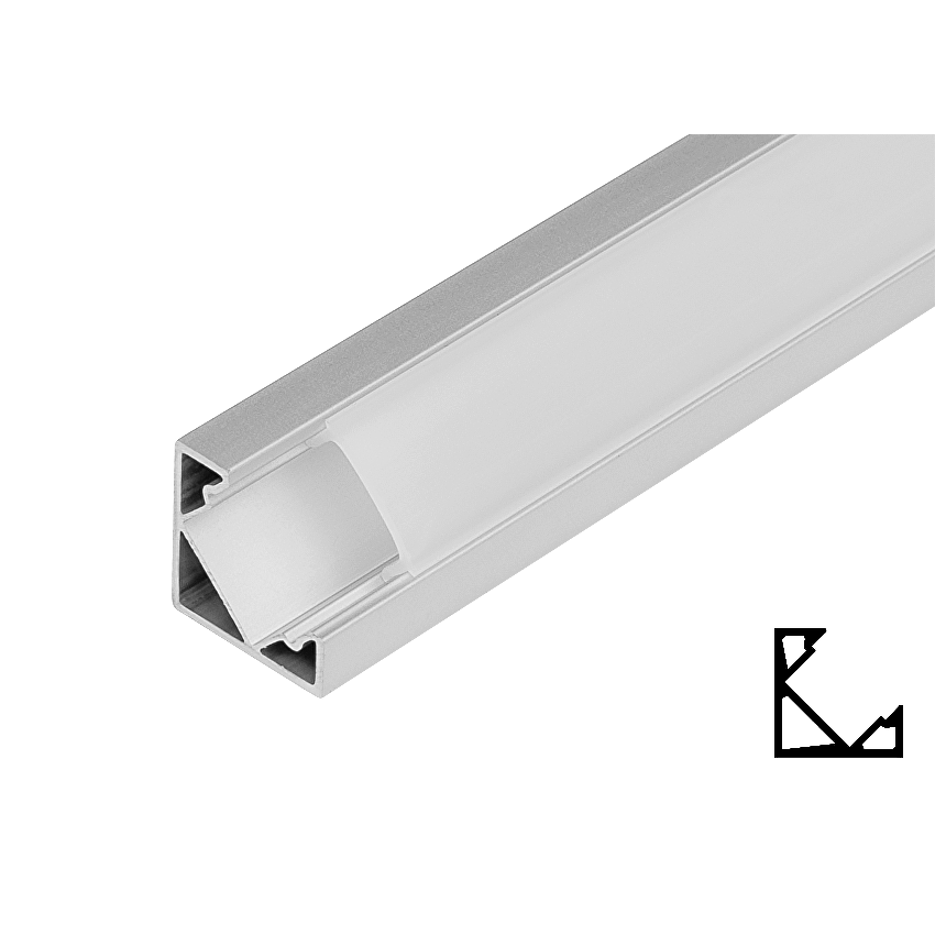 PROFIL ALUMINIU PENTRU BENZI LED UNGHIULAR 2m - imagine 1