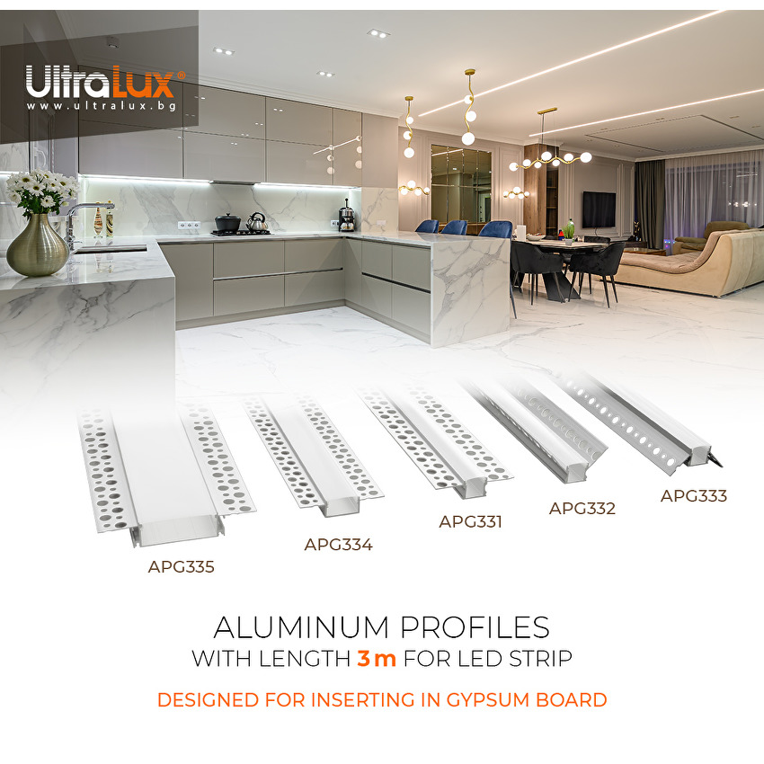 Profil unghiular de exterior aluminiu bandă LED pentru rigips, 13mm, 3m – Comenzi sub 25 buc/bax: ridicare din depozit - imagine 3