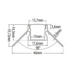 Profil unghiular de exterior aluminiu bandă LED pentru rigips, 13mm, 3m – Comenzi sub 25 buc/bax: ridicare din depozit - imagine 2