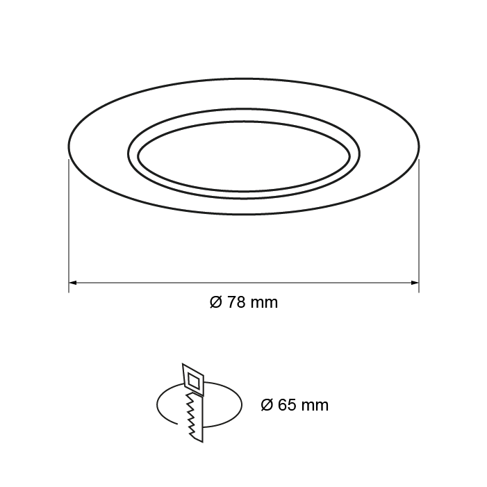 Ramă încastrabilă pentru spot, fixă, corp nichel satinat/nichel, MR16 - imagine 3
