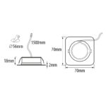 SPOT LED INCASTRABIL, pătrat, SMD2835, 3W, 12VDC, 4200K, lumină neutră, IP44 - imagine 3