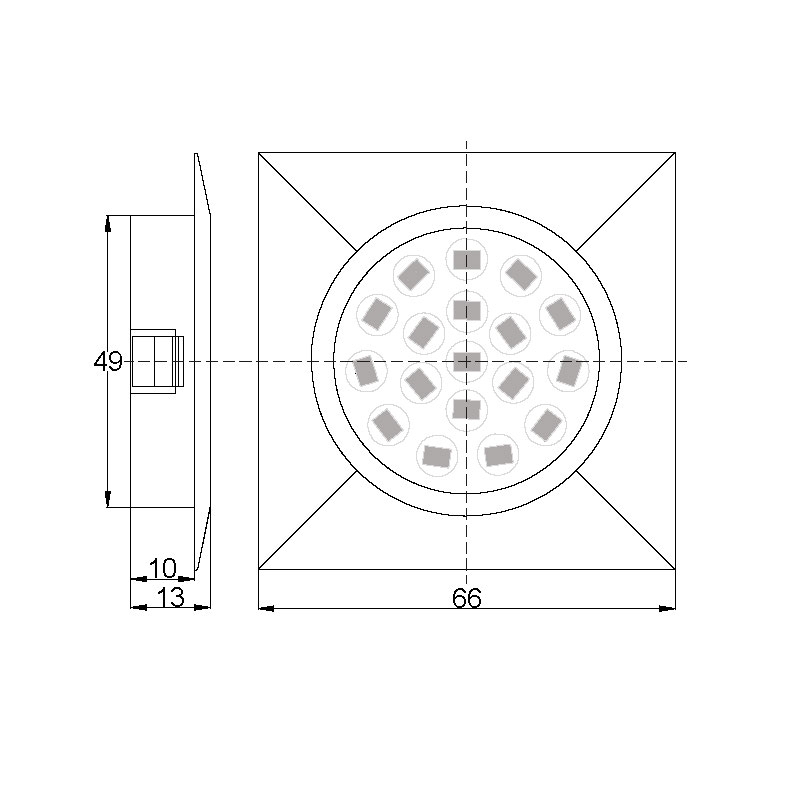 Spot mini LED PENTRU MOBILIER, cu ramă, pătrat, 1.5W, 4000K, corp cromat, LUMINĂ NEUTRĂ - imagine 2