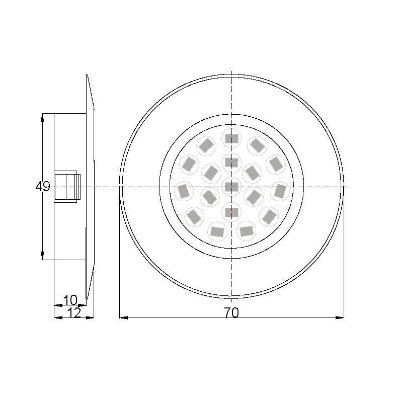 Spot mini LED PENTRU MOBILIER, cu ramă, rotund, 1.5W, 4000K, corp ALB, LUMINĂ NEUTRĂ - imagine 5