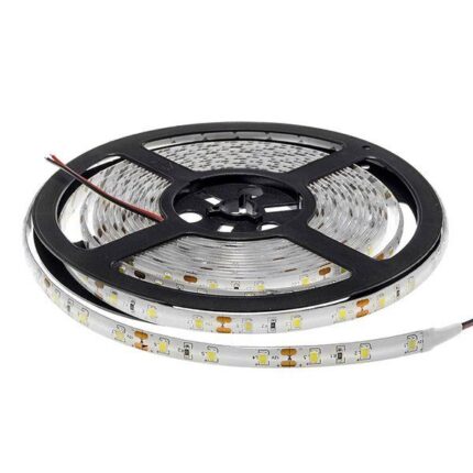 Banda LED albastru impermeabil 4.8W 12V IP65 60 SMD pe metru, rolă 5m – Maxiled.ro