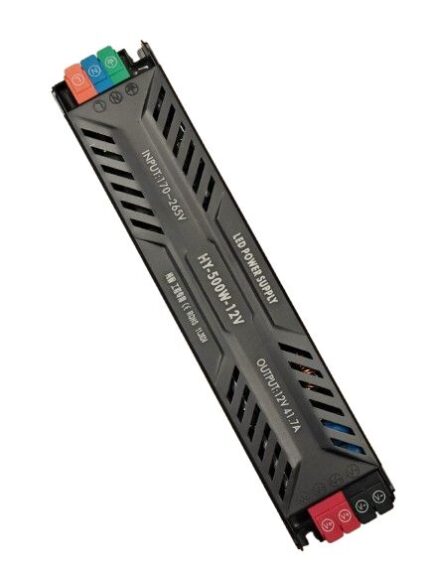 Sursă alimentare 12V 500W Slim IP20 – 41.7A, dimensiuni compacte 240x50x24mm