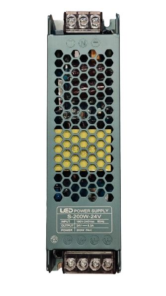 Sursă alimentare bandă LED 24V 200W Slim IP20, dimensiuni 180x50x22mm