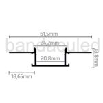 Profil banda led incastrat 2M (pret pentru 2m) - imagine 2