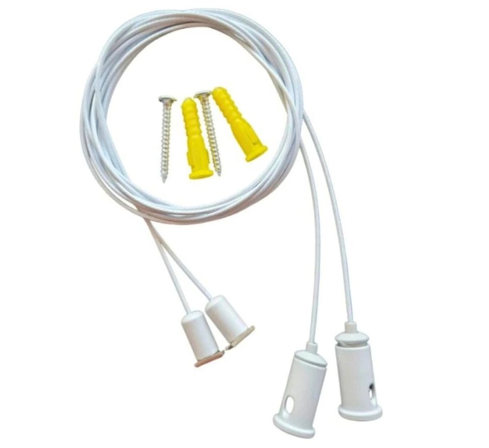 CABLU-DE-SUSPENSIE-ALB Set 2 cabluri pentru suspensie profil aluminiu ALB - imagine 1