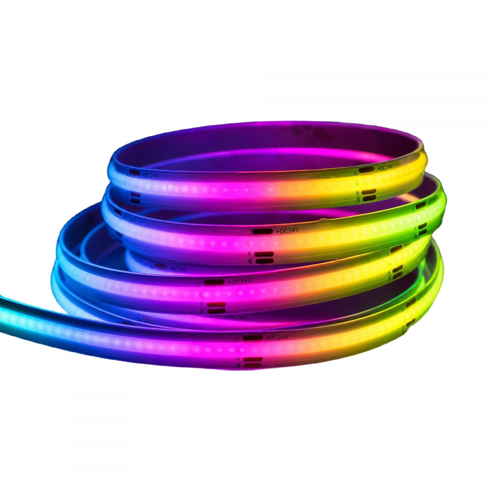 banda-led-12v-5metri-cob-digital-576leduri-bandaculed Banda LED Digitală COB RGB, 12V 12W/m, 576 LED/m, WS2811, IP20 - imagine 1