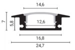 PROFIL BANDA LED NEGRU 2M (pret pentru 2m) - imagine 2