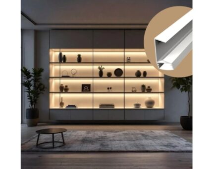 Profil Led aluminiu alb pentru mobila