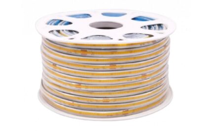 Bandă LED COB 220V 360LED/m 3000K IP65 rolă 50m – iluminat uniform alb cald