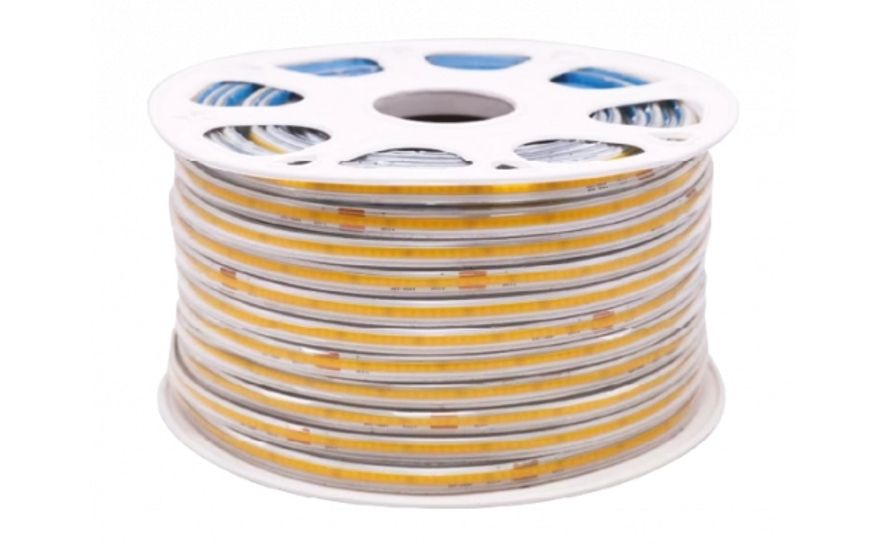BANDA-LED-230V-50METRI-BANDACULED Bandă LED COB 220V 360LED/m 3000K IP65 rolă 50m – iluminat uniform alb cald